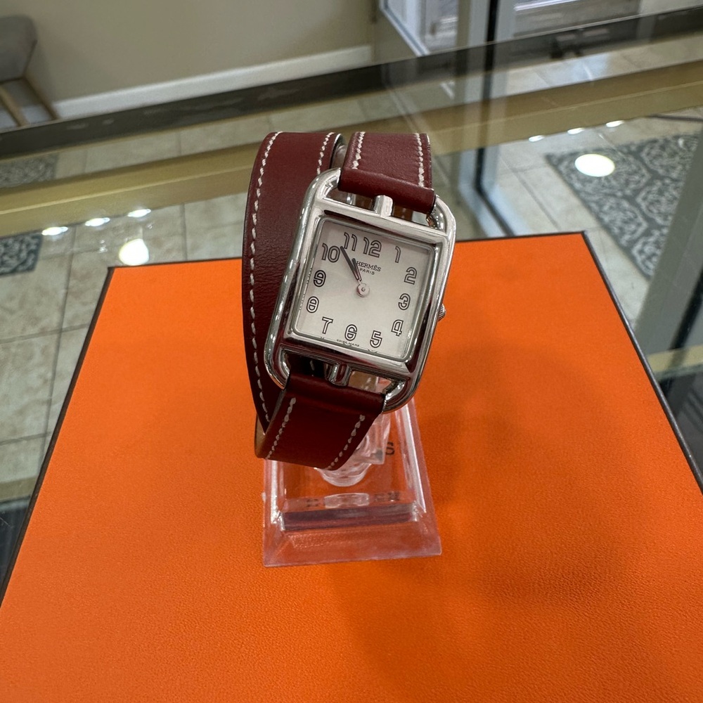 Hermes Cape Cod CC1.210 Double Tour Silver Dial Quartz Watch 1746462
